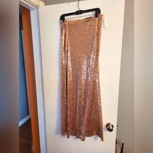 Gold sequin maxi skirt